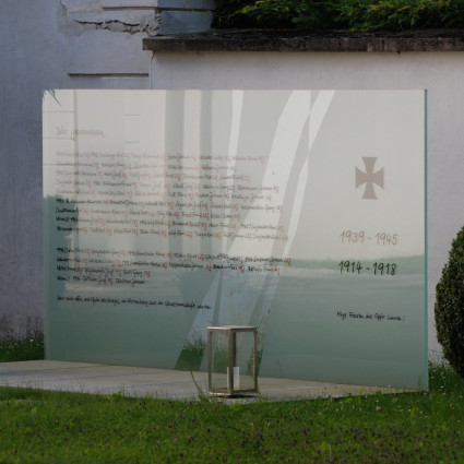 Kriegerdenkmal Vornbach - Siebdruck - Glasscheibe 360 x 210 cm